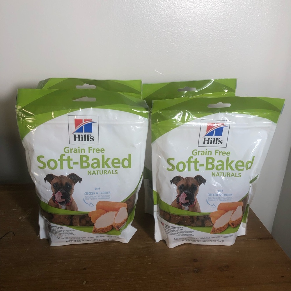 Hill’s Grain Free Soft Baked Naturals Dog streets-4 Bags. New